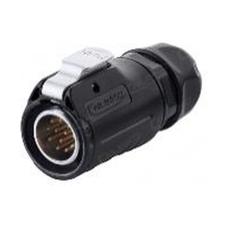LP-20-C12PE-01-022, 12-Pin Male Cable Mount Waterproof Connector