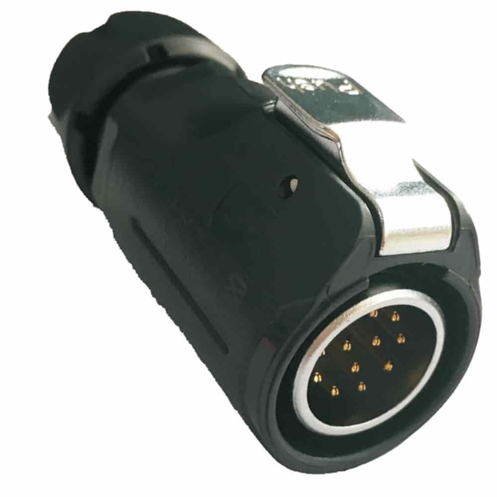 LP-20-C12PE-01-022, 12-Pin Male Cable Mount Waterproof Connector