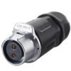LP-20-J02PP-01-001, 2-Pin Female Push-Pull Cable Coupler Waterproof Connector