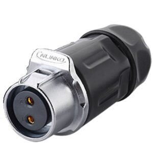 LP-20-J02PP-01-001, 2-Pin Female Push-Pull Cable Coupler Waterproof Connector