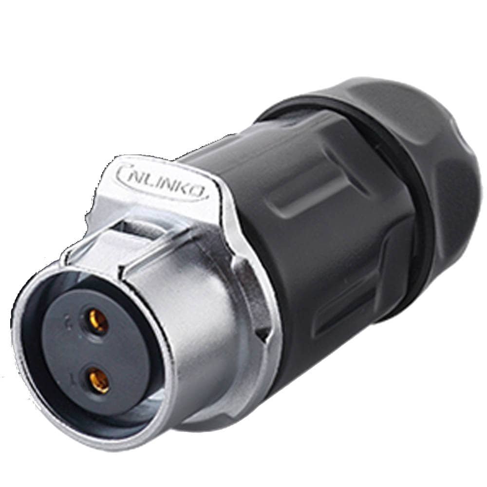 LP-20-J02PP-01-001, 2-Pin Female Push-Pull Cable Coupler Waterproof Connector