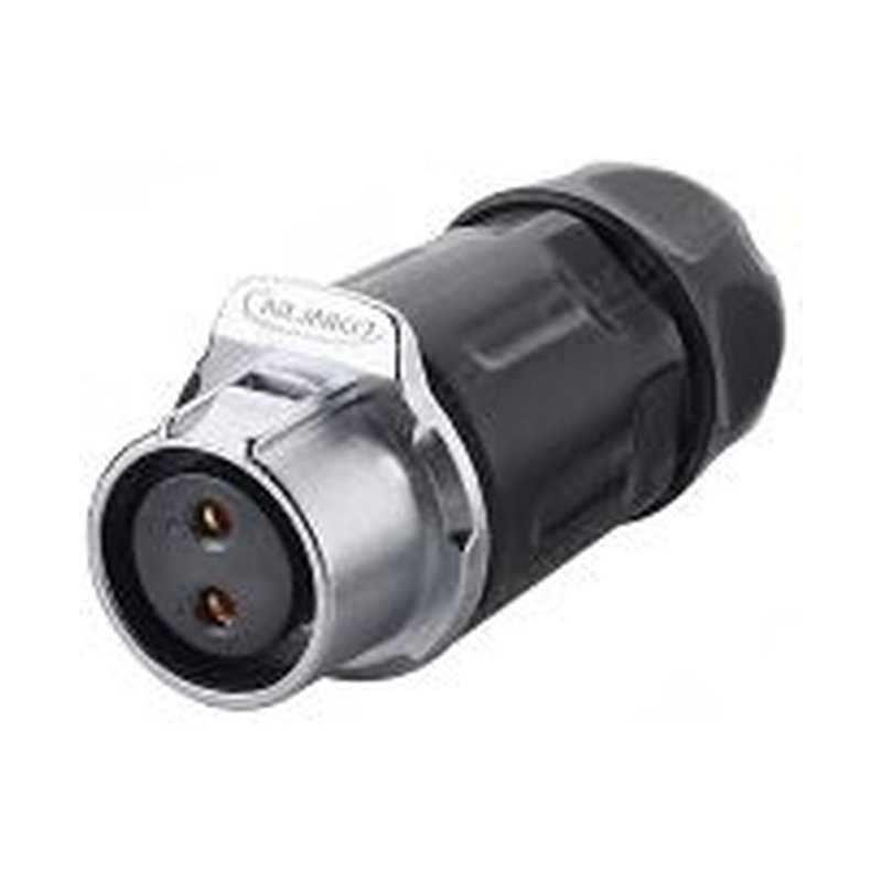 LP-20-J02PP-01-001, 2-Pin Female Push-Pull Cable Coupler Waterproof Connector