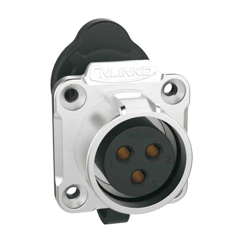 LP-20-J03SX-03-401, 3-Pin Female Panel Mount Waterproof Connector