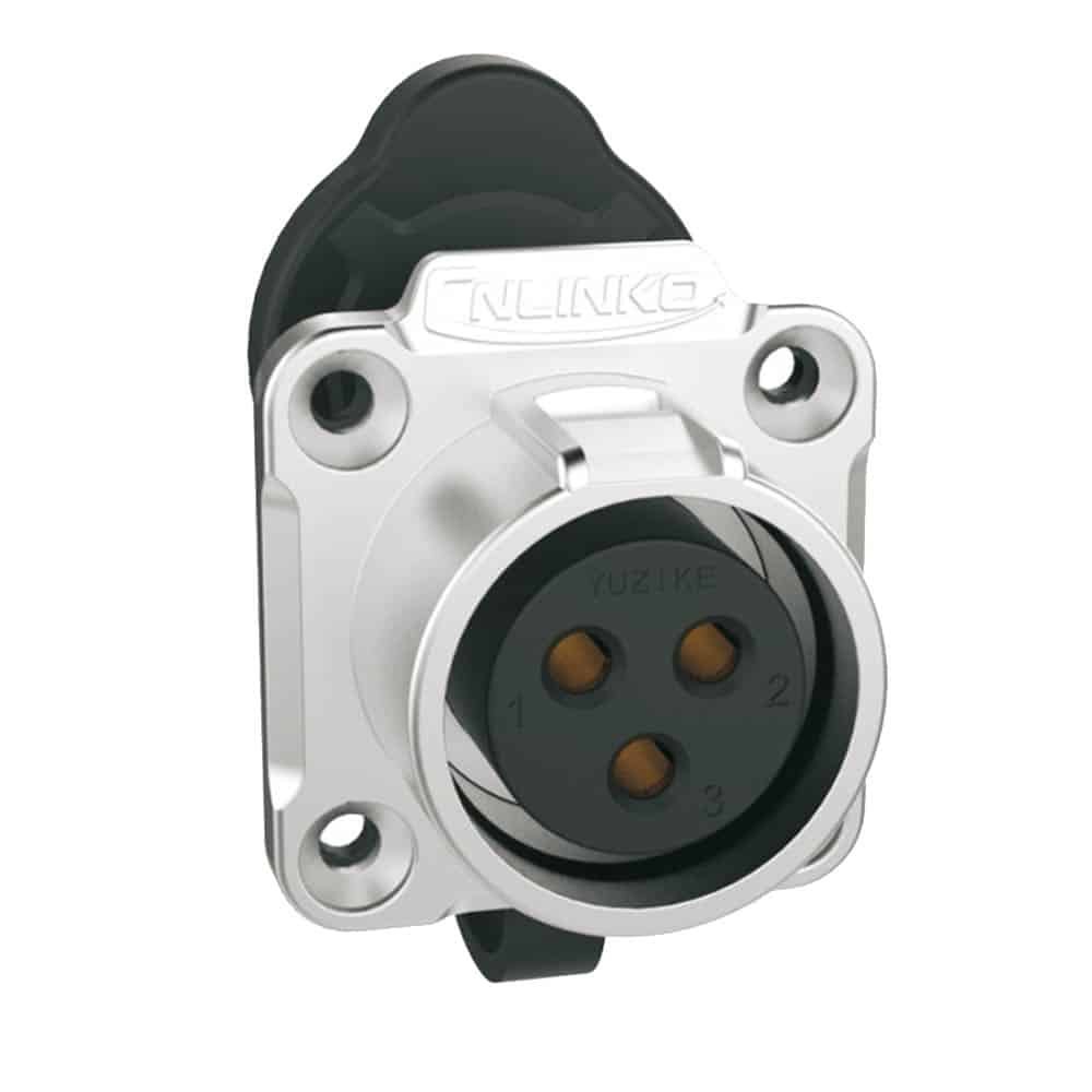 LP-20-J03SX-03-401, 3-Pin Female Panel Mount Waterproof Connector