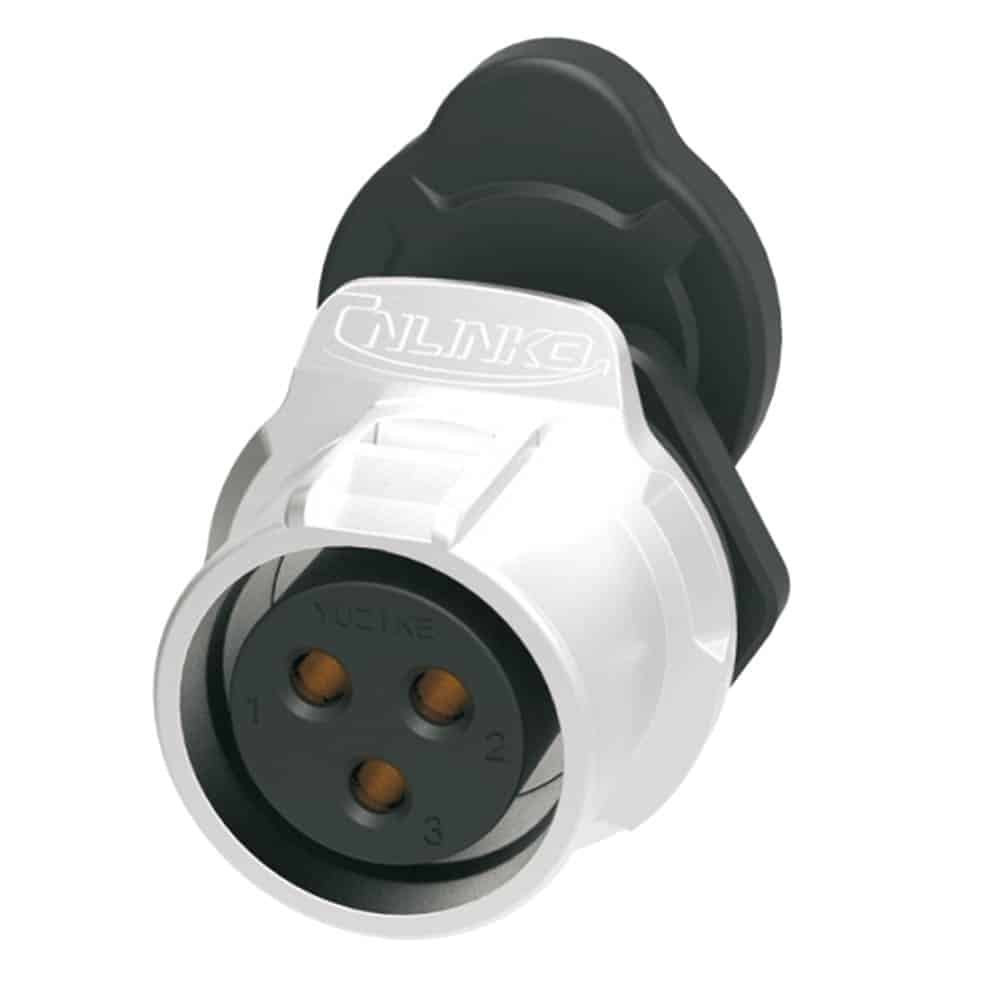 LP-20-J03SX-02-001, 3-Pin Female Panel Mount Waterproof Connector