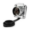 LP-20-J03SX-23-401A, 3-Pin Female Panel Mount Waterproof Connector (Isolated Pin, 5-Hole Install, Screw Wire)