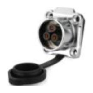 LP-20-J03SX-23-401A, 3-Pin Female Panel Mount Waterproof Connector (Isolated Pin, 5-Hole Install, Screw Wire)