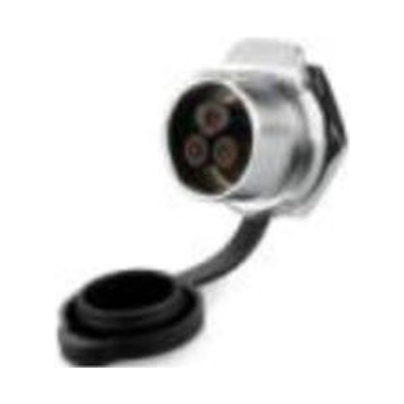 LP-20-J03SX-23-101A, 3-Pin Female Panel Mount Waterproof Connector (Isolated Pin, 1-Hole Install, Screw Wire)