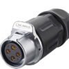 LP-20-J04PP-01-001, 4-Pin Female Push-Pull Cable Coupler Waterproof Connector