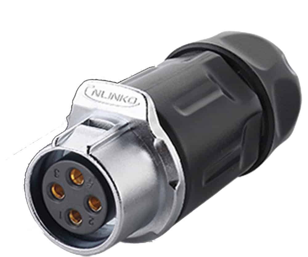 LP-20-J04PP-01-001, 4-Pin Female Push-Pull Cable Coupler Waterproof Connector