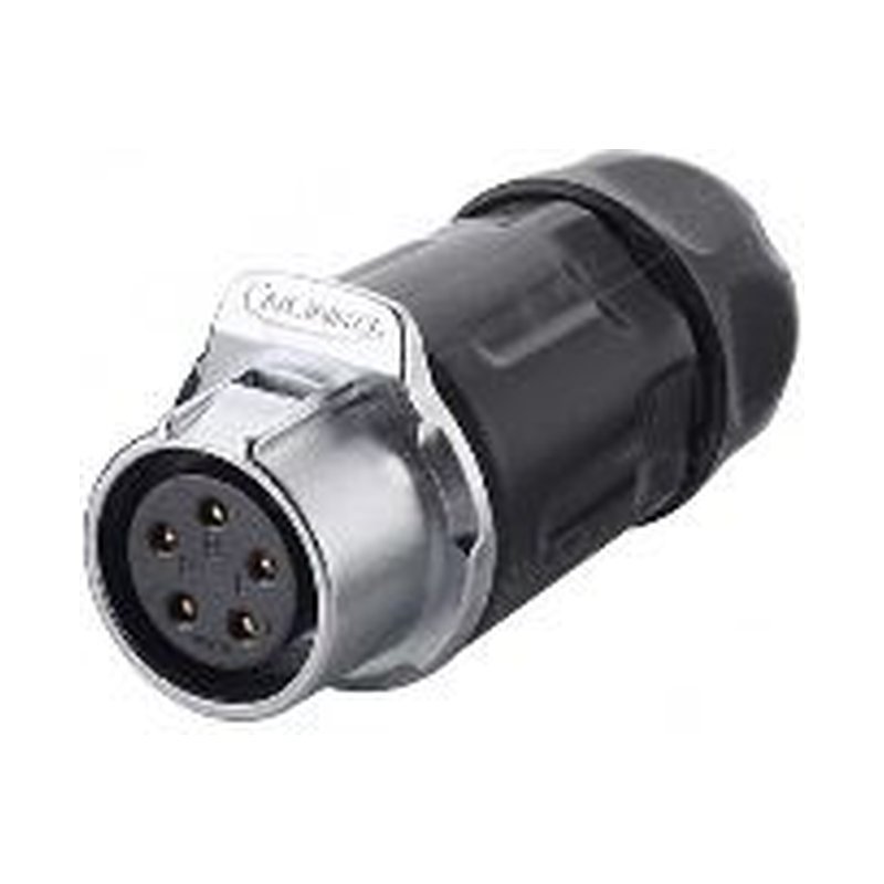 LP-20-J05PP-01-001, 5-Pin Female Push-Pull Cable Coupler Waterproof Connector