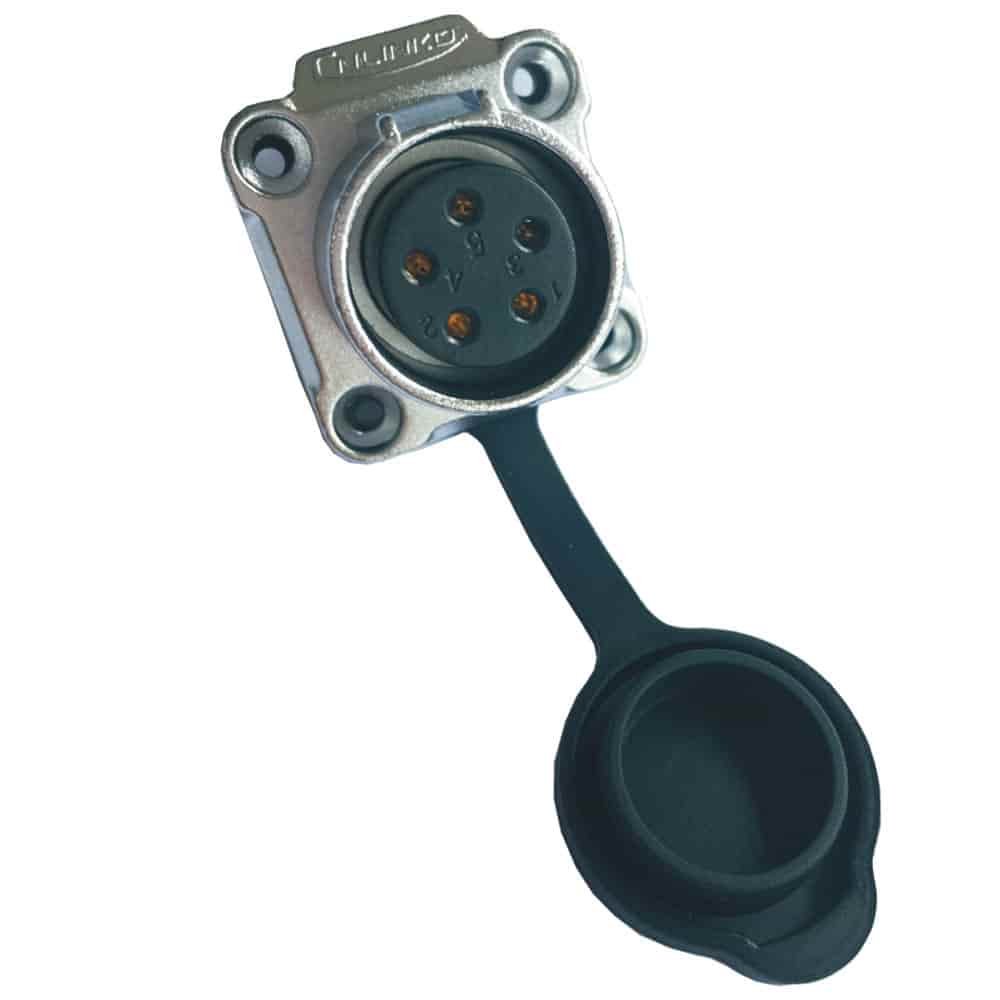 LP-20-J05SX-03-401, 5-Pin Female Panel Mount Waterproof Connector
