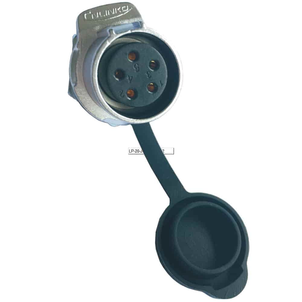 LP-20-J05SX-03-101, 5-Pin Female Panel Mount Waterproof Connector