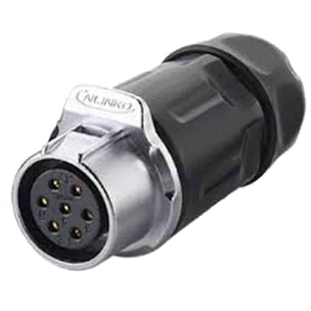 LP-20-J07PP-01-001, 7-Pin Female Push-Pull Cable Coupler Waterproof Connector