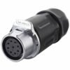 LP-20-J09PP-01-001, 9-Pin Female Push-Pull Cable Coupler Waterproof Connector
