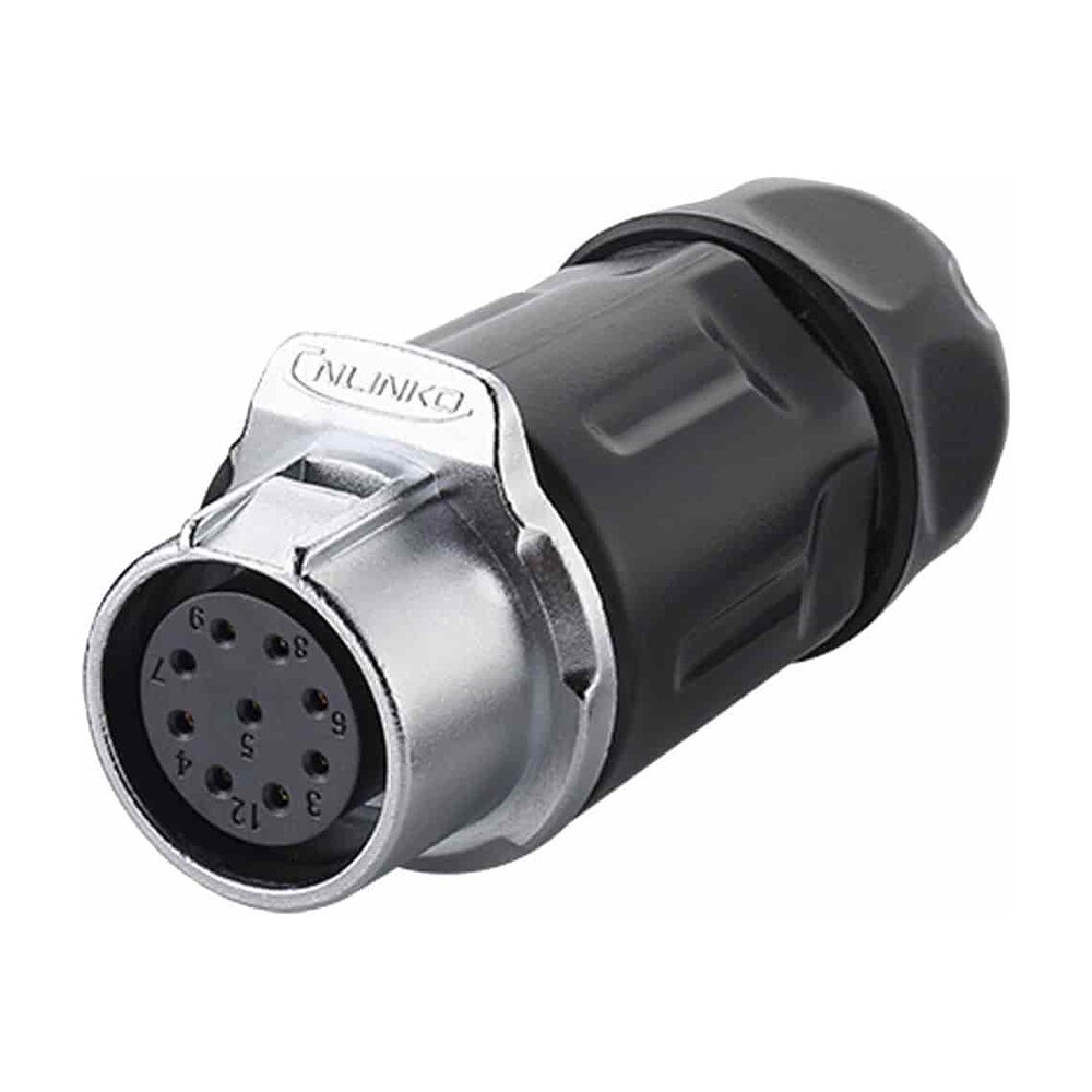 LP-20-J09PP-01-001, 9-Pin Female Push-Pull Cable Coupler Waterproof Connector