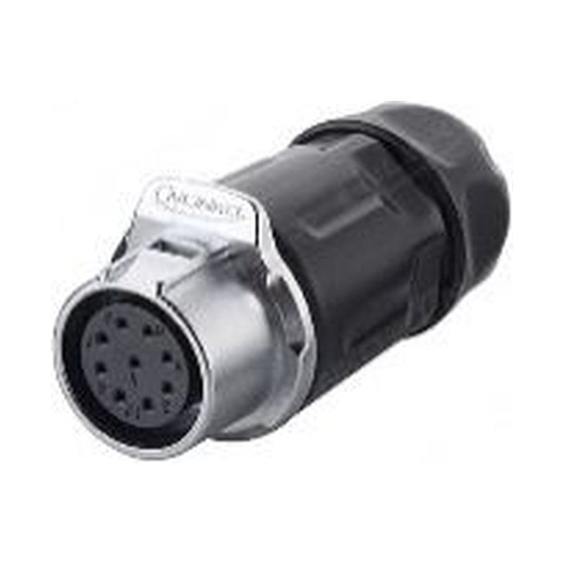LP-20-J09PP-01-001, 9-Pin Female Push-Pull Cable Coupler Waterproof Connector
