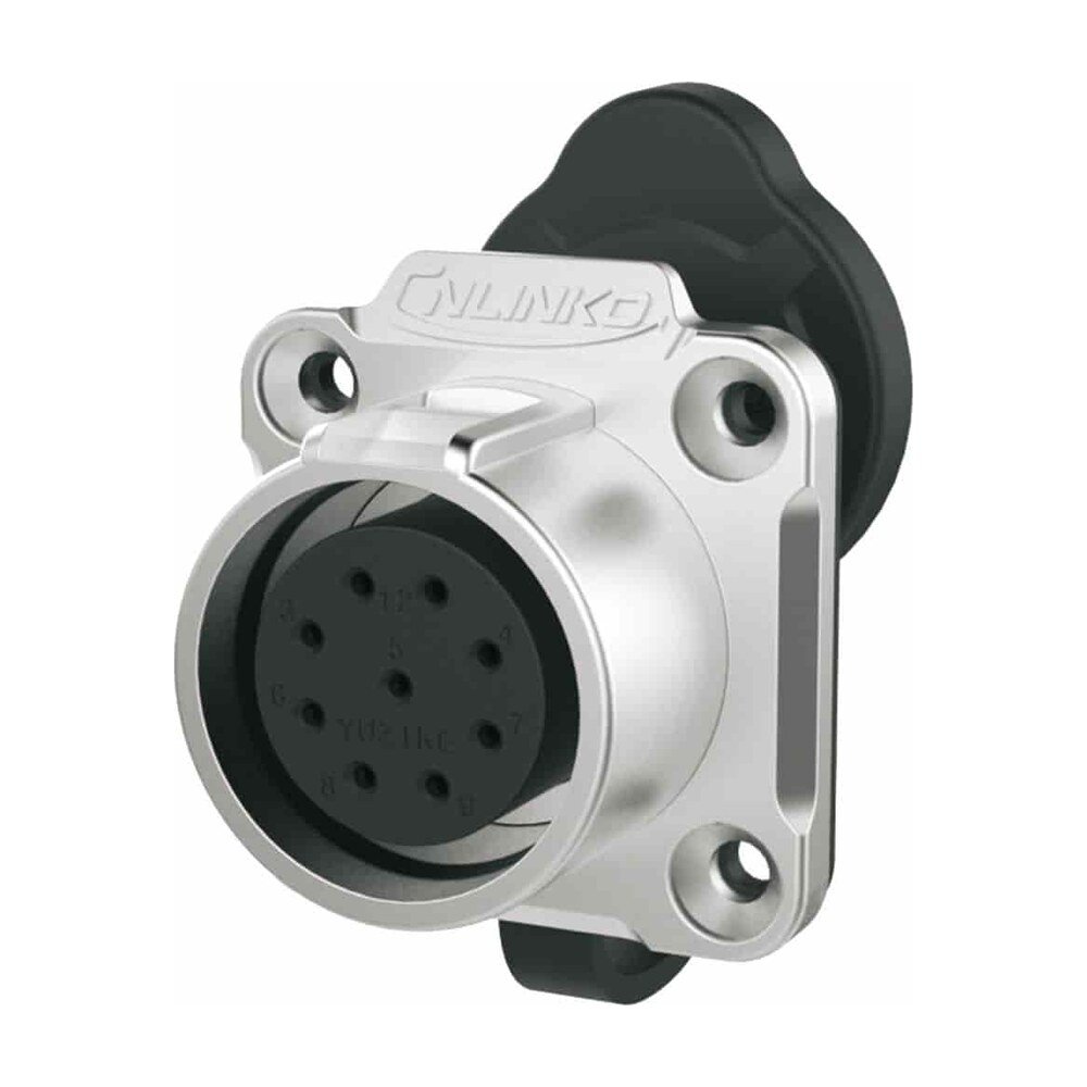 LP-20-J09SX-03-401, 9-Pin Female Panel Mount Waterproof Connector