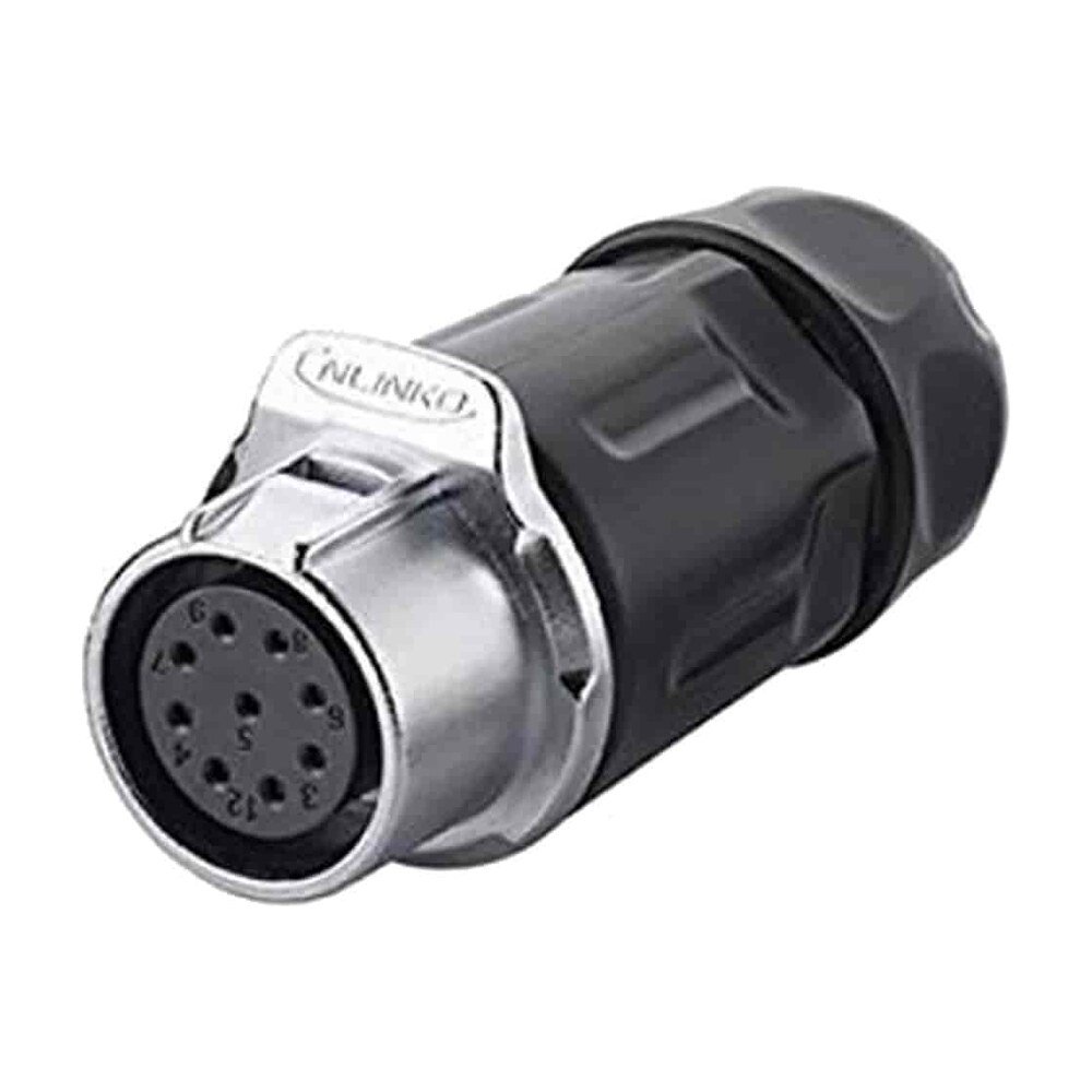 LP-20-J12PP-01-001, 12-Pin Female Push-Pull Cable Coupler Waterproof Connector