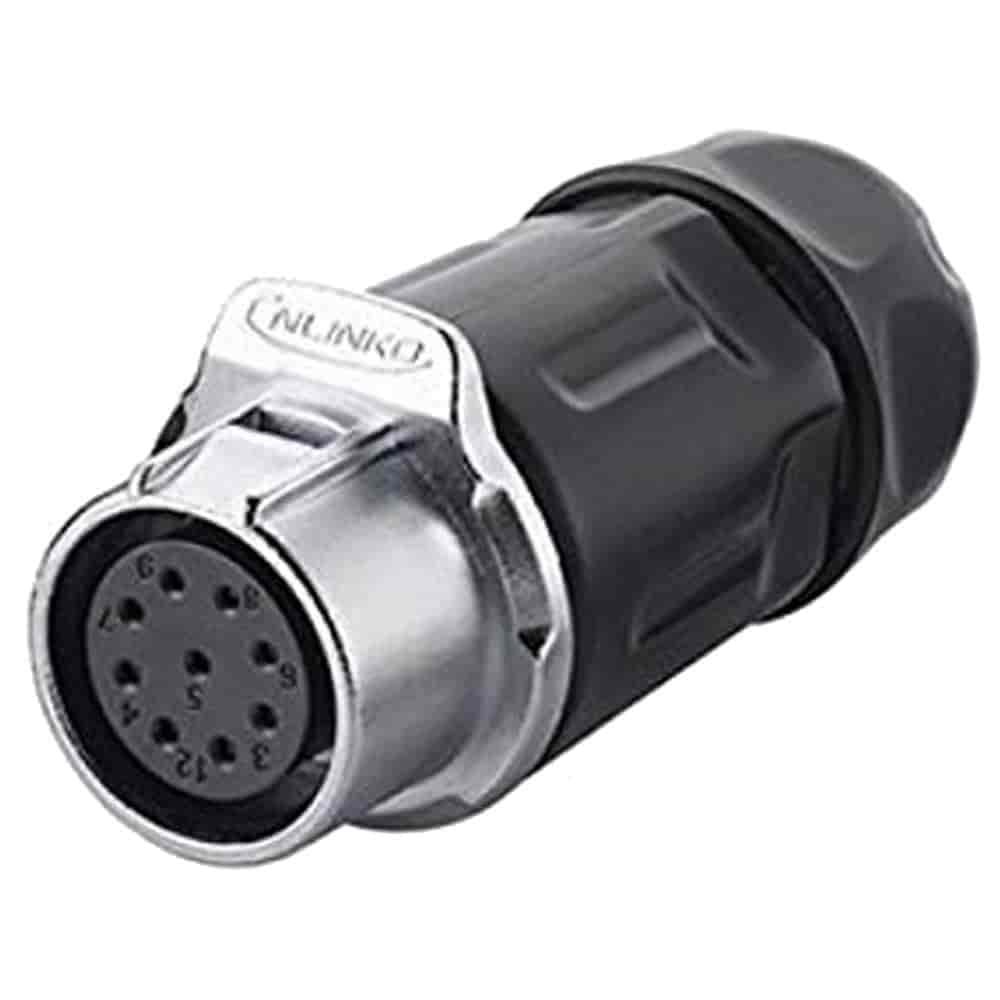 LP-20-J12PP-01-001, 12-Pin Female Push-Pull Cable Coupler Waterproof Connector