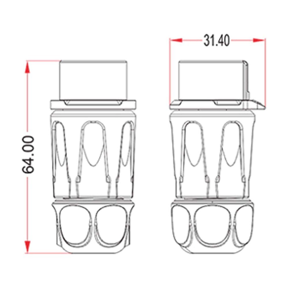 LP-20-J07PP-01-001, 7-Pin Female Push-Pull Cable Coupler Waterproof Connector