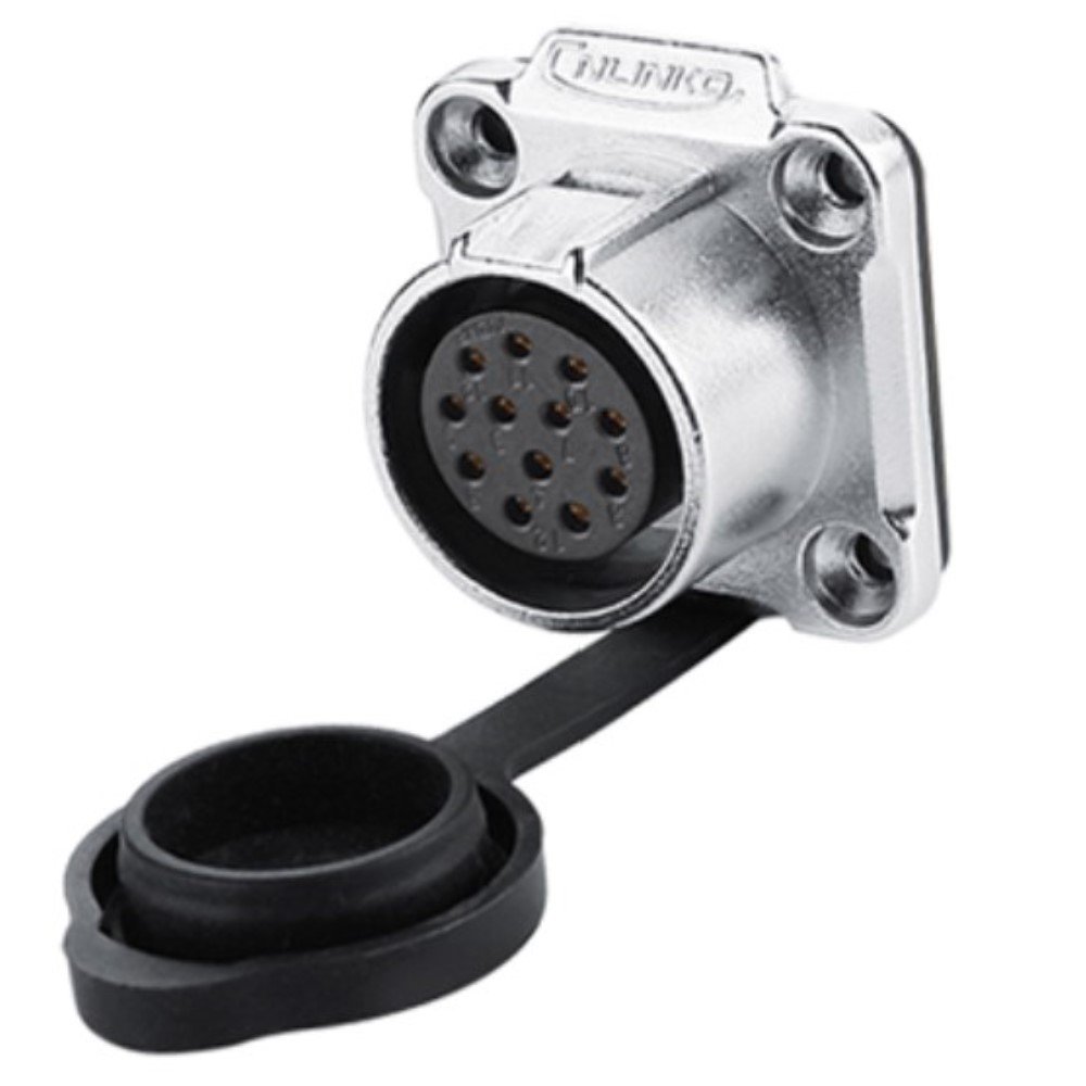 LP-20-J12SX-03-401, 12-Pin Female Panel Mount Waterproof Connector