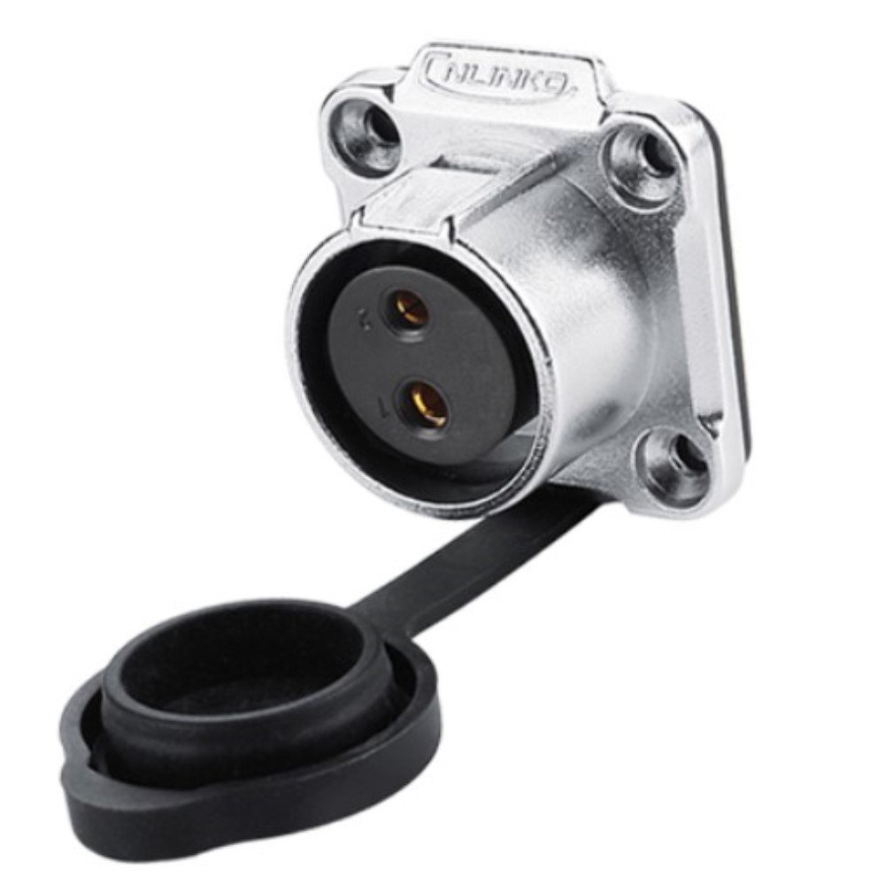 LP-20-J02SX-03-401, 2-Pin Female Panel Mount Waterproof Connector