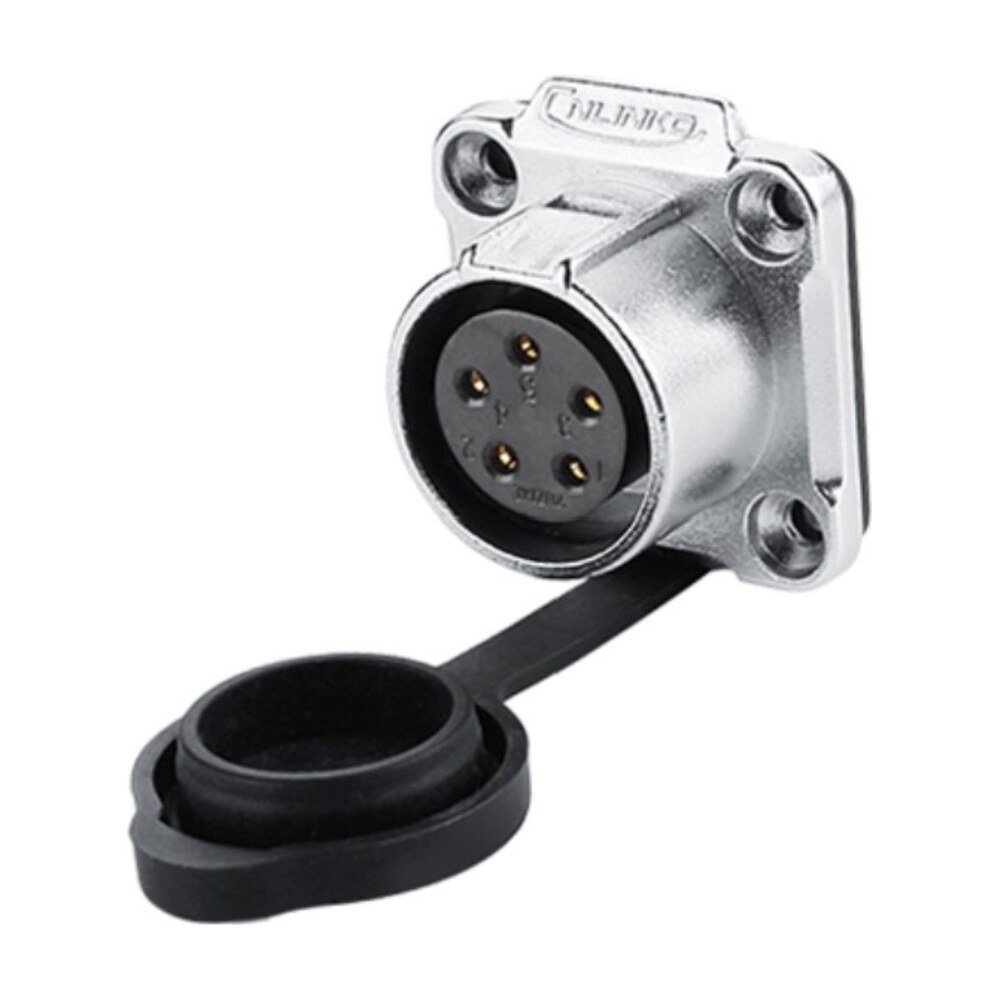 LP-20-J05SX-03-401, 5-Pin Female Panel Mount Waterproof Connector