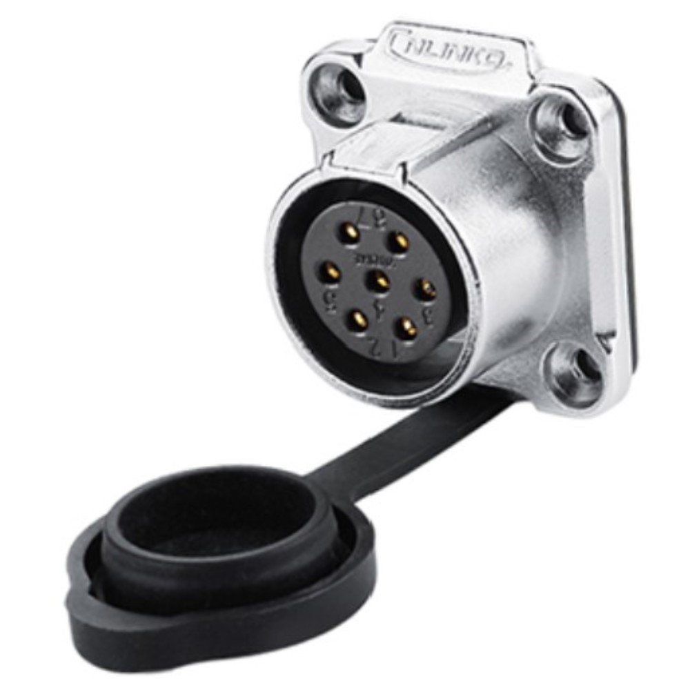 LP-20-J07SX-03-401, 7-Pin Female Panel Mount Waterproof Connector