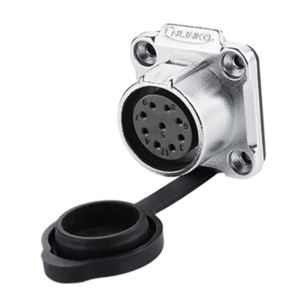 LP-20-J09SX-03-401, 9-Pin Female Panel Mount Waterproof Connector