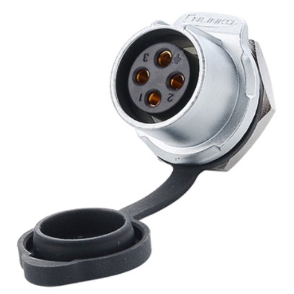 LP-20-J04SX-03-101, 4-Pin Female Panel Mount Waterproof Connector