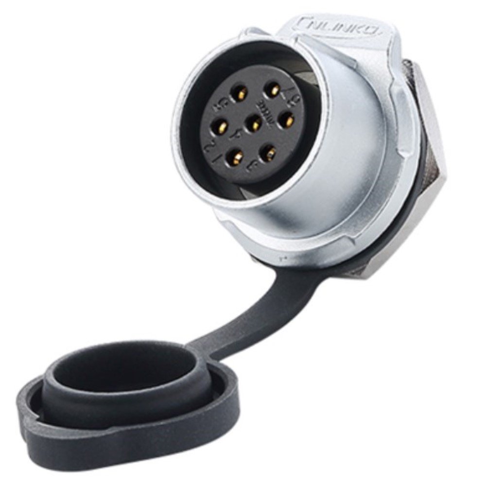 LP-20-J07SX-03-101, 7-Pin Female Panel Mount Waterproof Connector