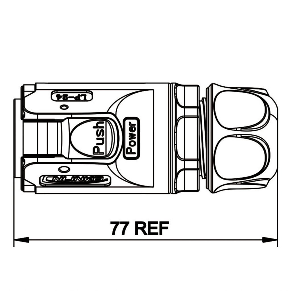 LP-24-C03PE-01-001, 3-Pin Male Cable Mount Waterproof Connector