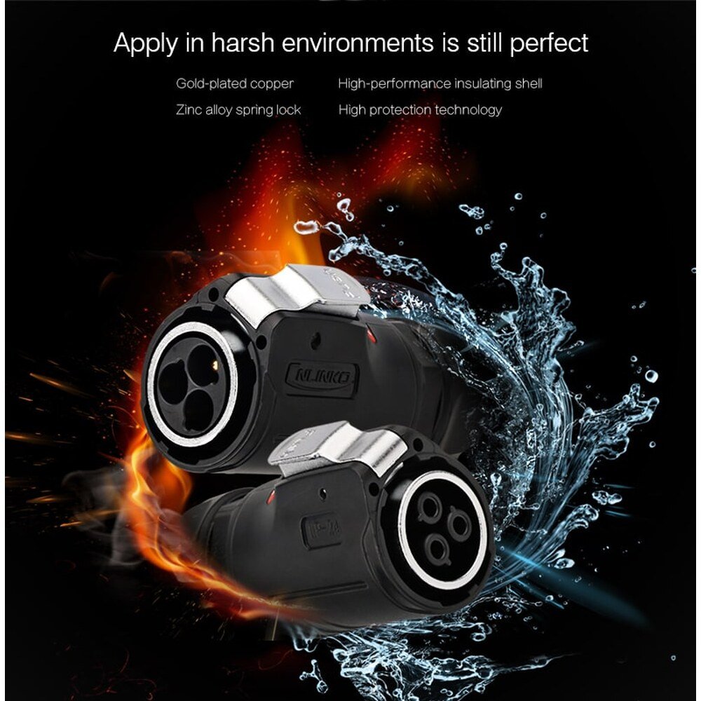 LP-24-J03PE-01-001, 3-Pin Female Cable Mount Waterproof Connector