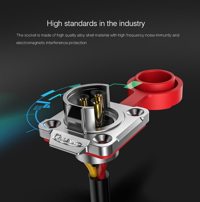 LP-24-J03SX-01-001, 3-Pin Female Panel Mount Waterproof Connector