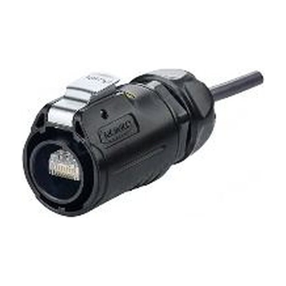 LP-24-C/RJ45/015/PE-41-001, LP-24 RJ45 Ethernet Plug (Cable Mount) Waterproof Connector