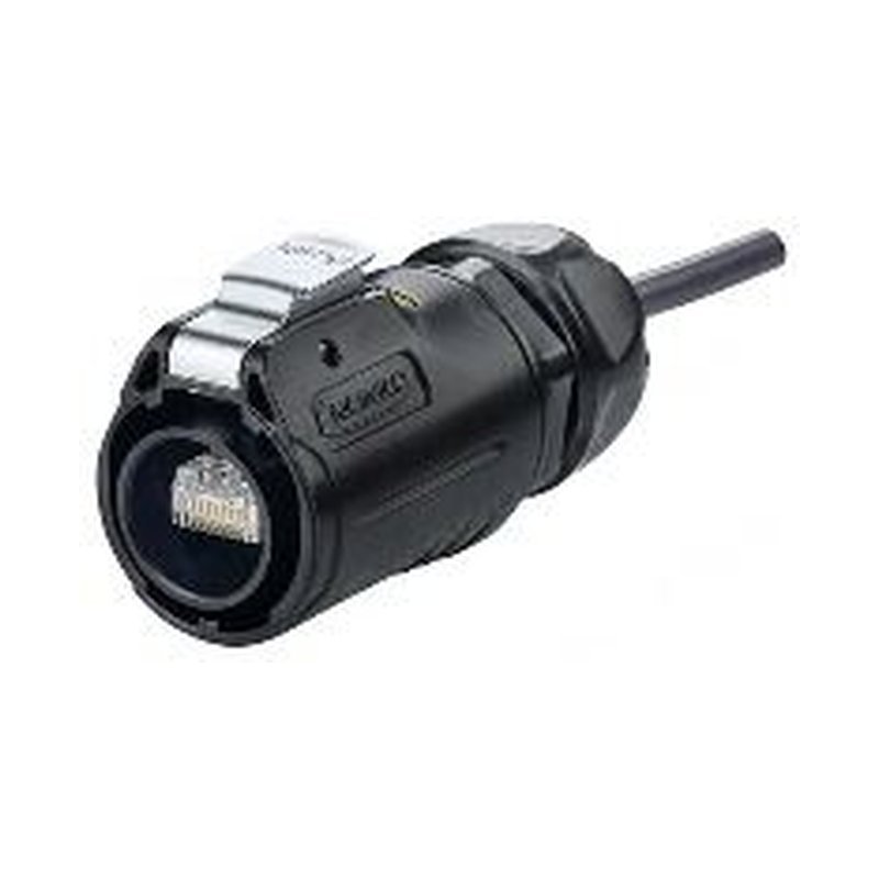 LP-24-RJ45-P01, LP-24 RJ45 Ethernet Plug (Cable Mount) Waterproof Connector