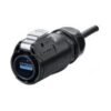 LP-24-USB3.0-P01, LP-24 USB 2.0/3.0 Plug (Cable Mount) Waterproof Connector