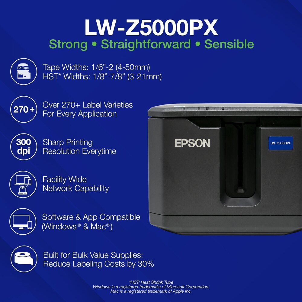 LW-Z5000PX-R — Epson LabelWorks LW-Z5000PX Professional Kit with Rewinder