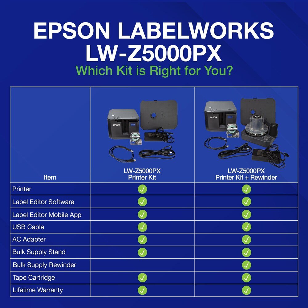 LW-Z5000PX-R — Epson LabelWorks LW-Z5000PX Professional Kit with Rewinder