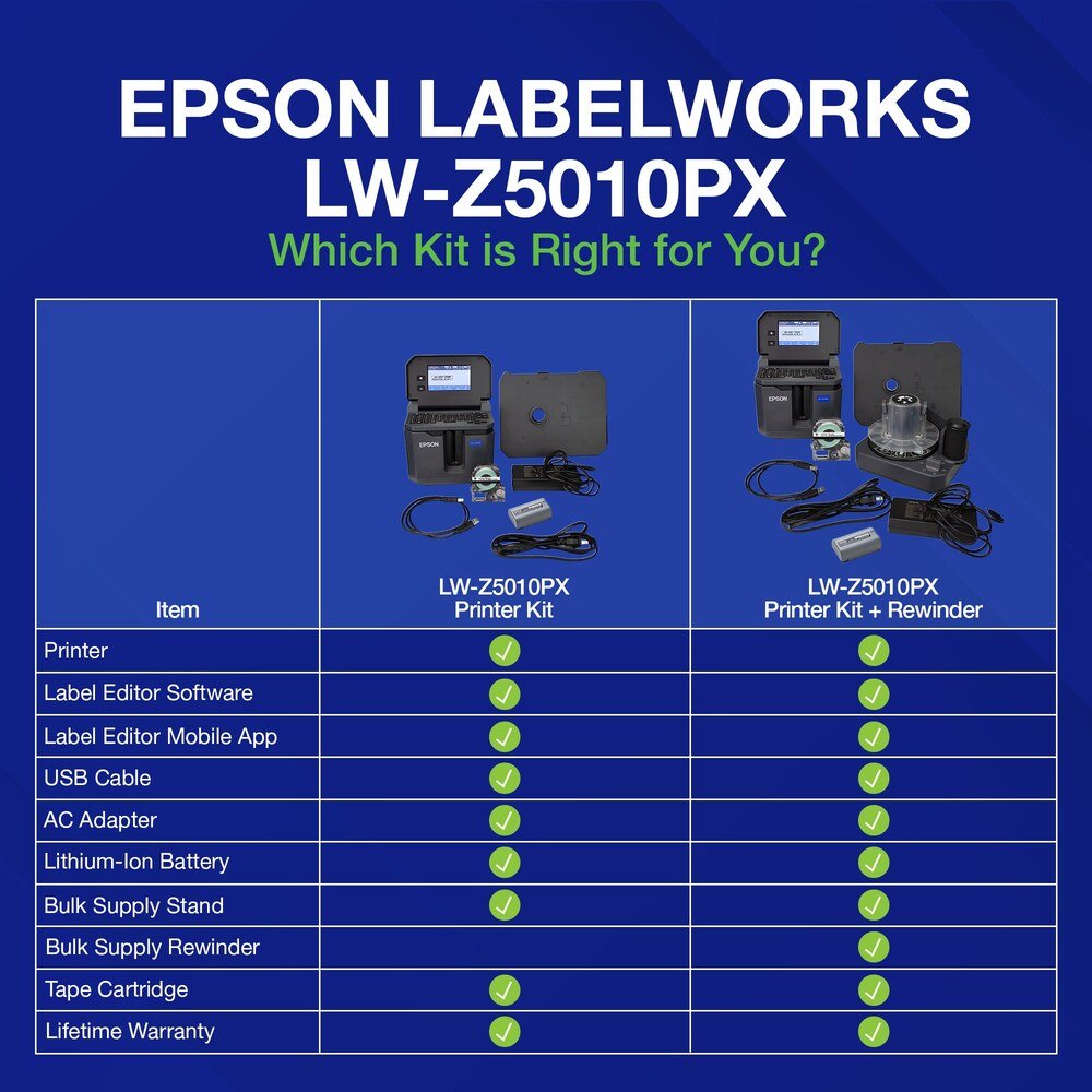 LW-Z5010PX — Epson LabelWorks LW-Z5010PX Standard Kit Without Rewinder