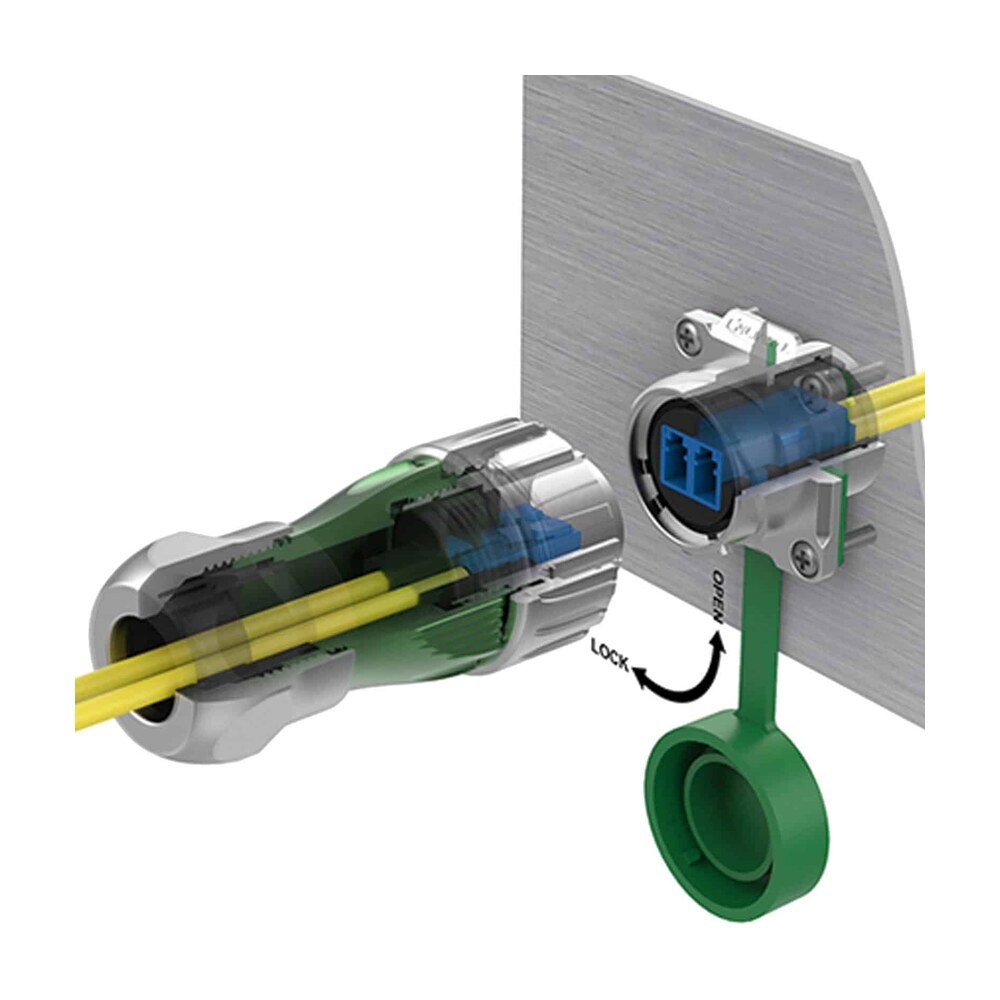 DH-24-J/LC/213/SX-43-401, DH-24 Fiber Optic (LC) Socket (Panel Mount) Waterproof Connector