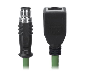 M12 Male to RJ45 Female Cable, M12, 8 Pin X-Coded, Foil Shield, IP67/IP68, MR-YL1245023