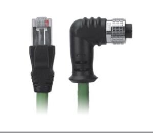 M12 Female Right Angle to RJ45 Cable, M12 8Pin X-Coded, Foil Shield, IP67/IP68, MR-YL1245012