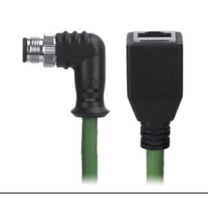 M12 Male Right Angle to RJ45 Female Cable, M12, 8 Pin X-Coded, Foil Shield, IP67/IP68, MR-YL1245024