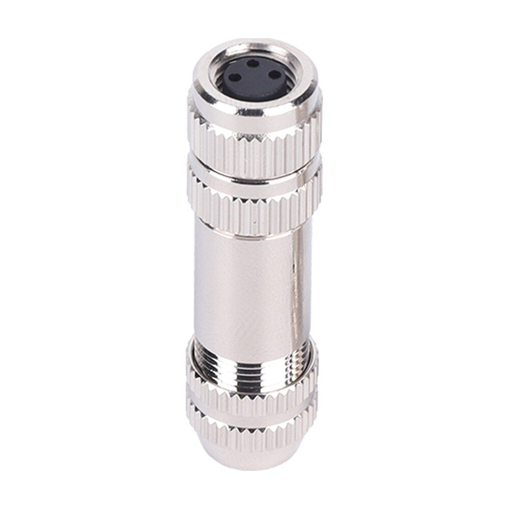 M8 6-Pin A-Coded Female Field-Wireable Connector, Screw Joint, Metal Shielded, IP67