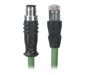M12 to Male RJ45 Cable, M12 4 Pin D-Coded Male/RJ45 Cable, Foil Shielded, IP67/IP68, MR-YL1245001