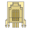 MR-961201 (4P4C) Mini Low Profile, Side Entry Modular jack