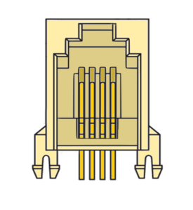 MR-961201 (4P4C) Mini Low Profile, Side Entry Modular jack
