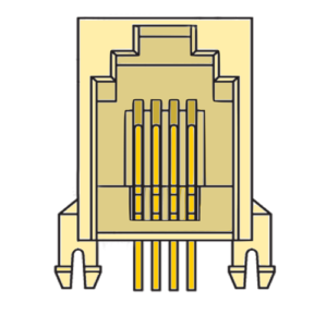 MR-961201 (4P4C) Mini Low Profile, Side Entry Modular jack